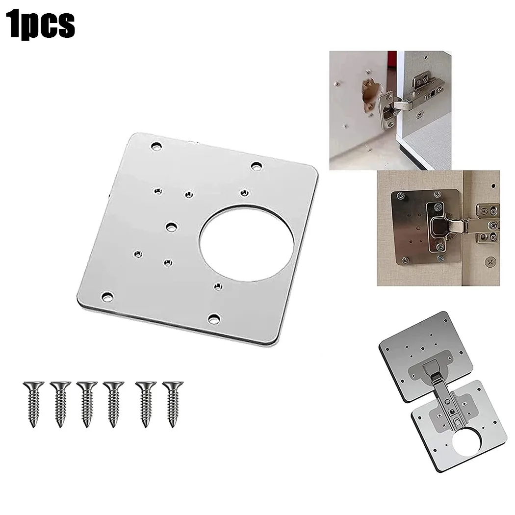 

1/2/4/8PCS Hinge Repair Plate Resistant Stainless Steel Furniture Mounted Plate Cabinet Door Hinges Repair Mount Tool With Mount