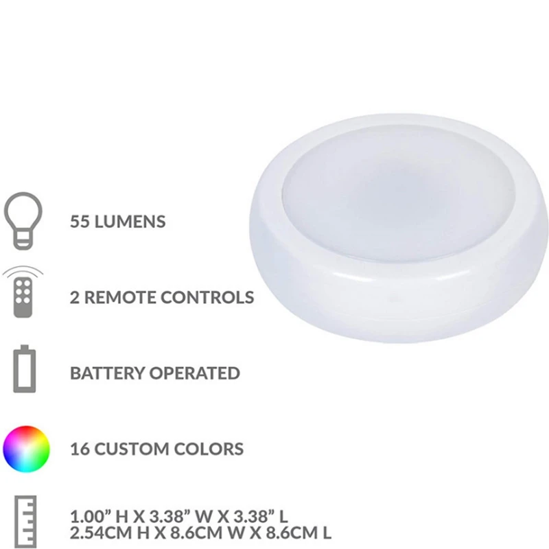 

LED Cabinet Light Unlimited Remote Control Garden Light 16 Color Suction Cup Wall Light 6 Night Light