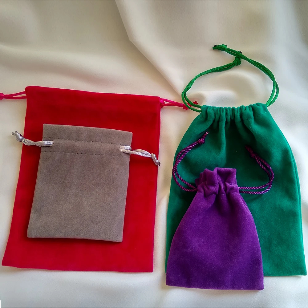 100pcs/lot Can add Logo Jewelry packing pouches 3 sizes Soft Velvet Gift bag for Ring/Earrings/Bracelet/Necklace/Sets