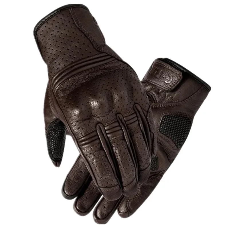 Перчатки для мотоциклистов из кожи с сенсорным экраном дышащие мотокросса