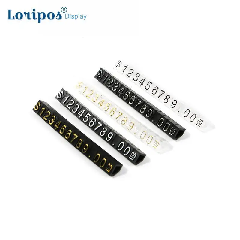

Plastic Cubes Price Display Tags Adjustable Number Stand Frame Label Shop