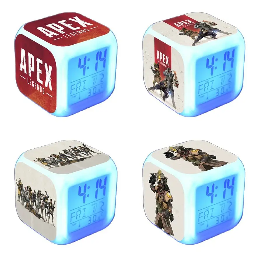 

8cm Game Battle Royal Apex Legends Figure Led Alarm Clock Colorful Flash Light Discoloration Apex Legends Boys Game Figures Toys