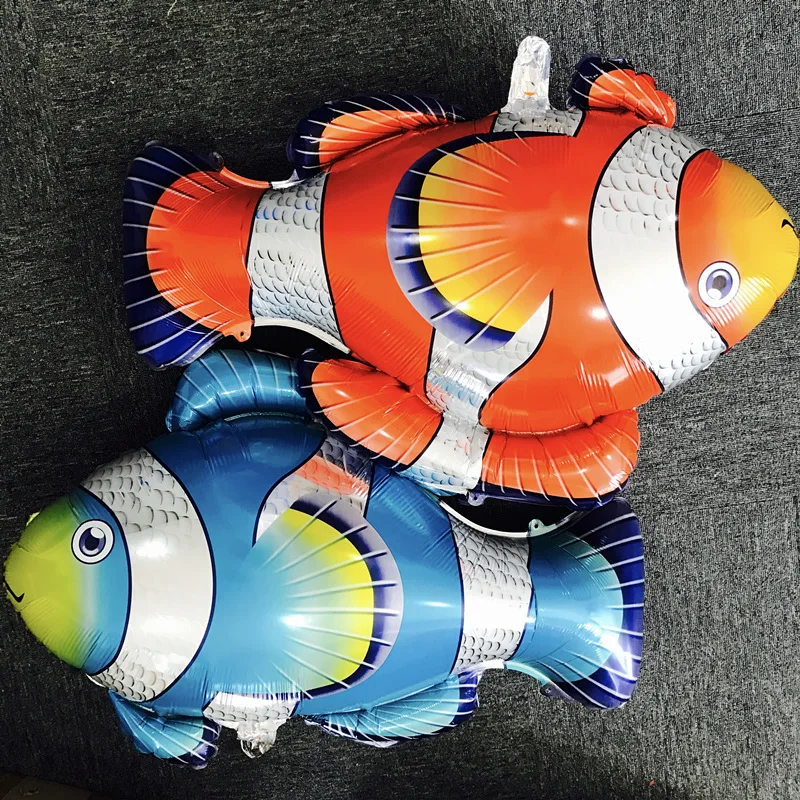 Большой мультяшный фольгированный шар в виде рыбы 1 шт. 70*89 см морские животные