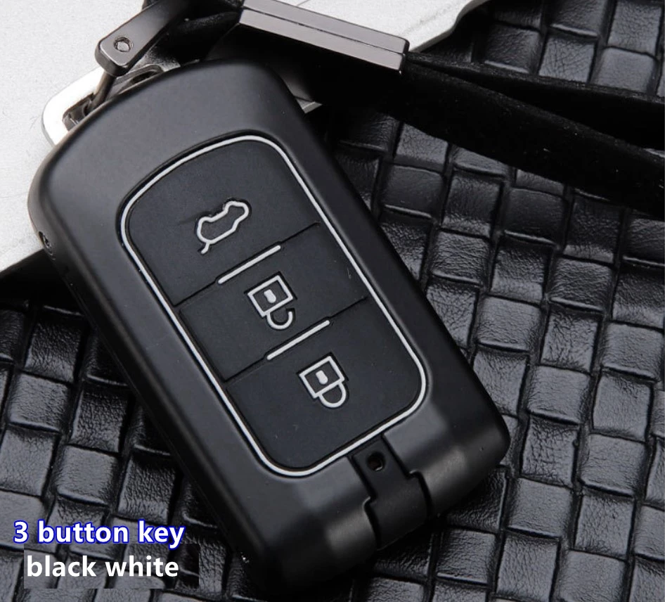 3 button key Автомобильный чехол для ключей из углеродного волокна для Mitsubishi Outlander, Lancer Pajero Sport ASX RVR L200 2/3 смарт-кнопка - Название цвета: 3 button key