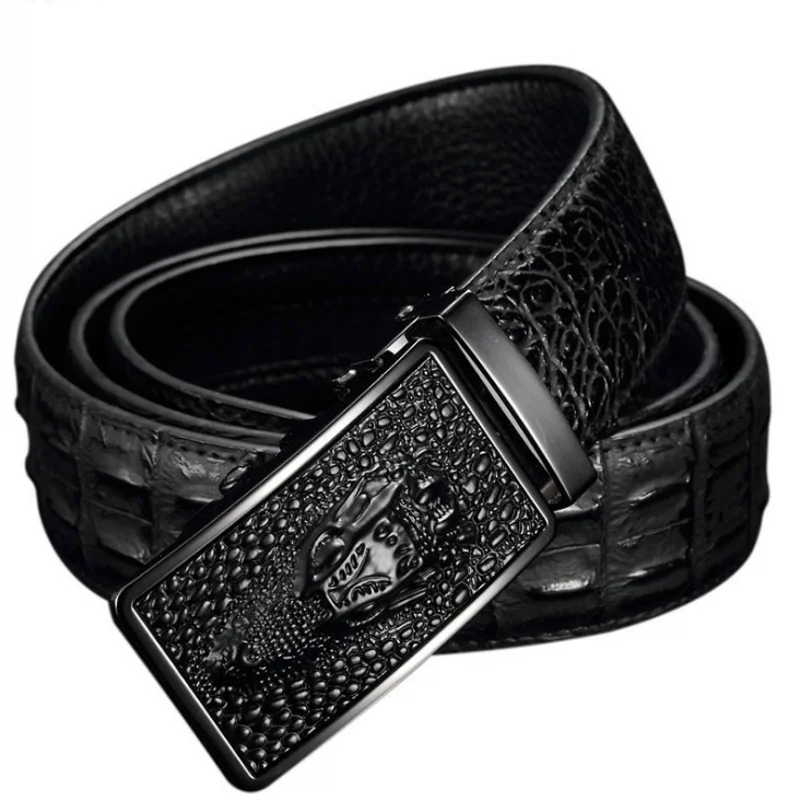 Ремень мужской из воловьей кожи с автоматической пряжкой роскошный винтажный