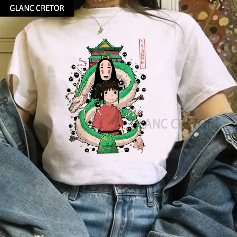 

Miyazaki Hayao Tshirt Funny Cartoon Totoro Studio Harajuku T Shirt Women Ullzang T-shirt Cute Top Tee Female