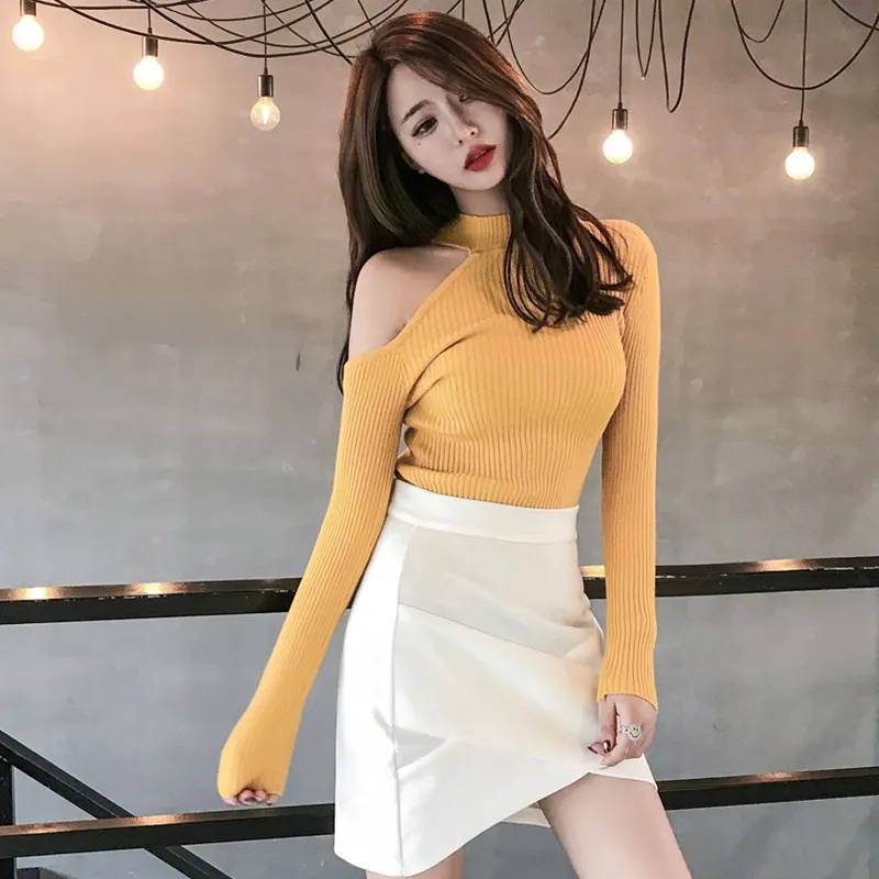 Зимний женский пуловер свитера топы облегающий вязаный свитер на весну и осень с