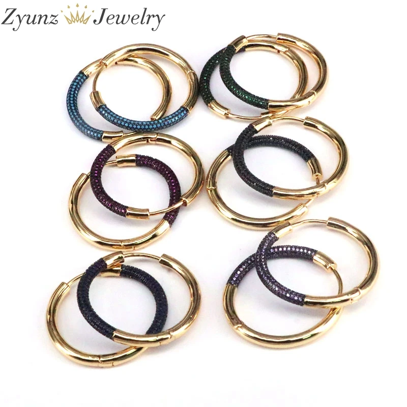 5 пар, модные разноцветные круглые большие серьги-кольца с фианитами для женщин, богемные геометрические Эффектные серьги-кольца