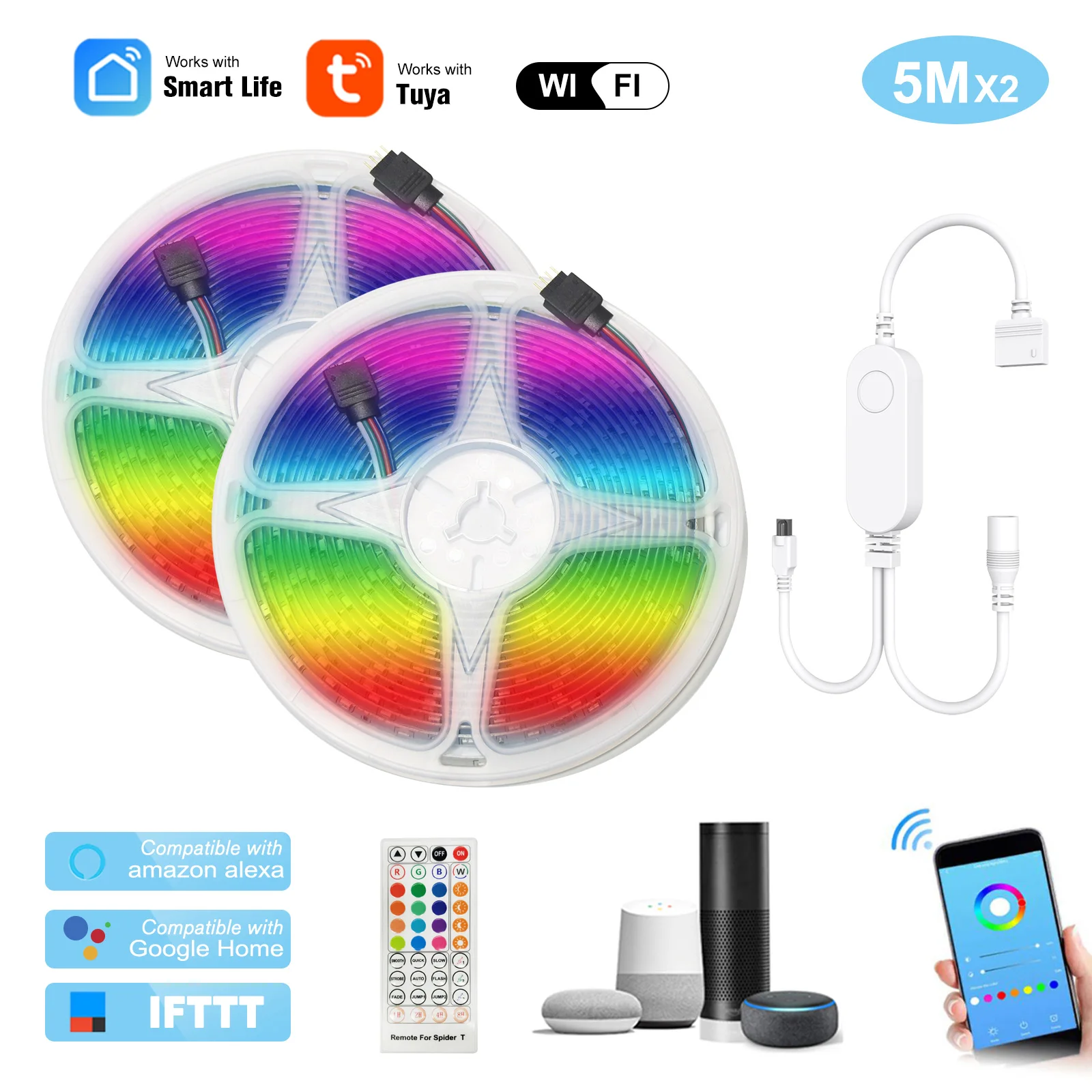 Светодиодная лента с дистанционным управлением умный светильник ильник RGB