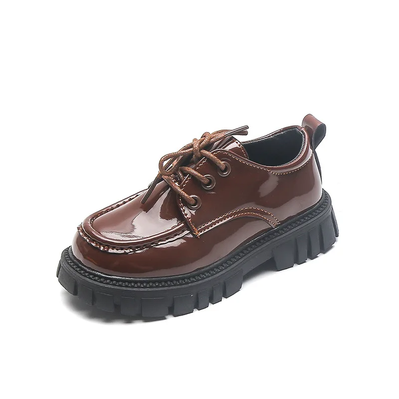 CUZULLAA-zapatos de charol con cordones para ni&ntilde;os y ni&ntilde;as, calzado informal cl&aacute;sico de moda, talla 26-36-0