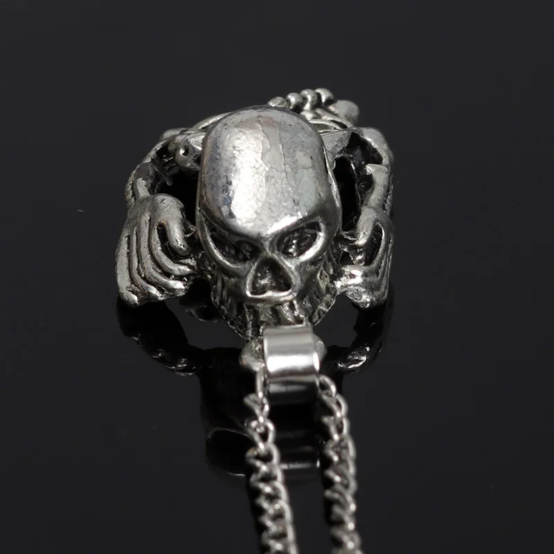Череп скелета в стиле панк Мужская подвеска металлические цепи хип-хоп стиль