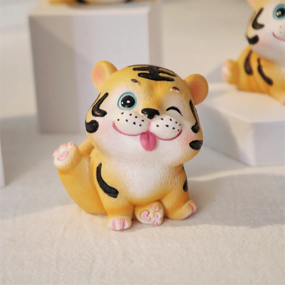 Cute Zodiac Tiger Animal Figurine Auto Car Interior Decoration Ornament Accessories Home Decor Living Room Birthday Gifts | Автомобили и