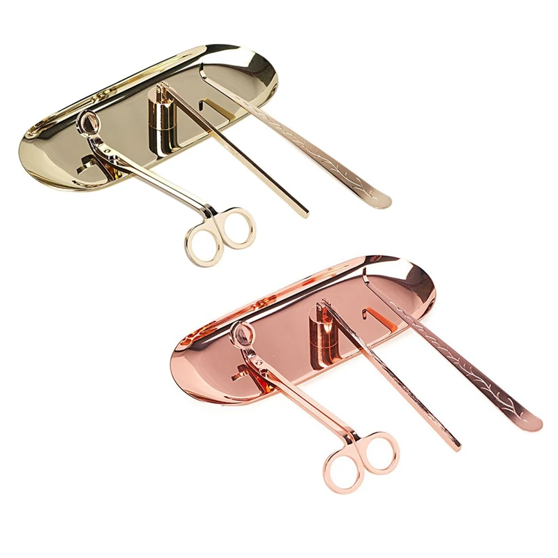 

2 набора, набор аксессуаров для свечей, триммер для фитилей, фитиль для свечей, фитиль, поднос для хранения, 4 упаковки, набор для ухода за свеч...