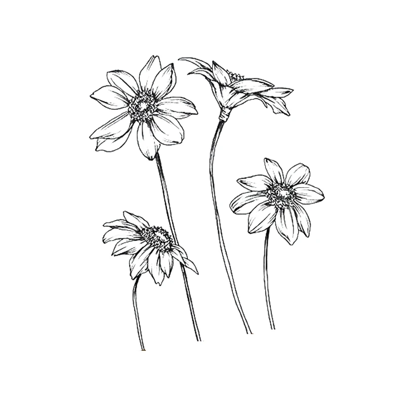 

4pcs Flowers Stamps Silicone Seals Stamp for DIY Scrapbooking Clear Rubber Stamps Making Album Photo Crafts Card New Stamp Decor