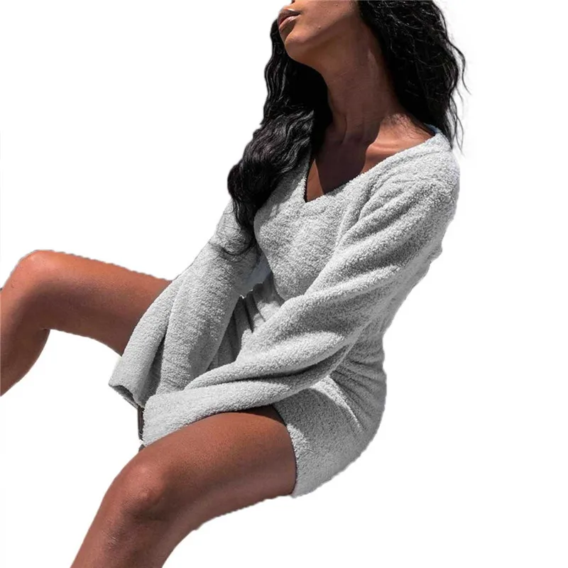 

Fashion Plush Pajamas for Women Long Sleeve Crop Top Shorts Pajama Sets Women Home Clothes Autumn Winter Pajamas Women Sleepwear