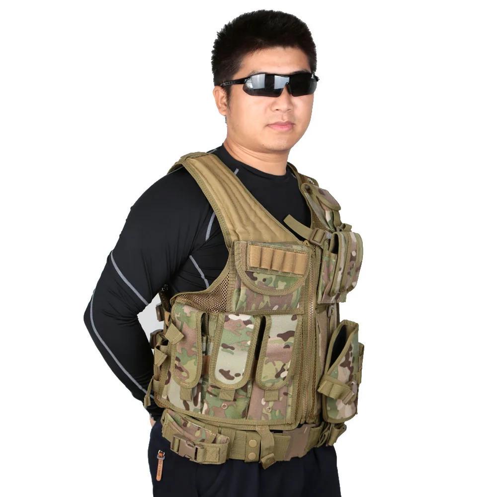 

Lixada Outdoor Military Tactical Vest Camouflage Army Polyester Airsoft War Game Hunting Vest for Camping Hiking