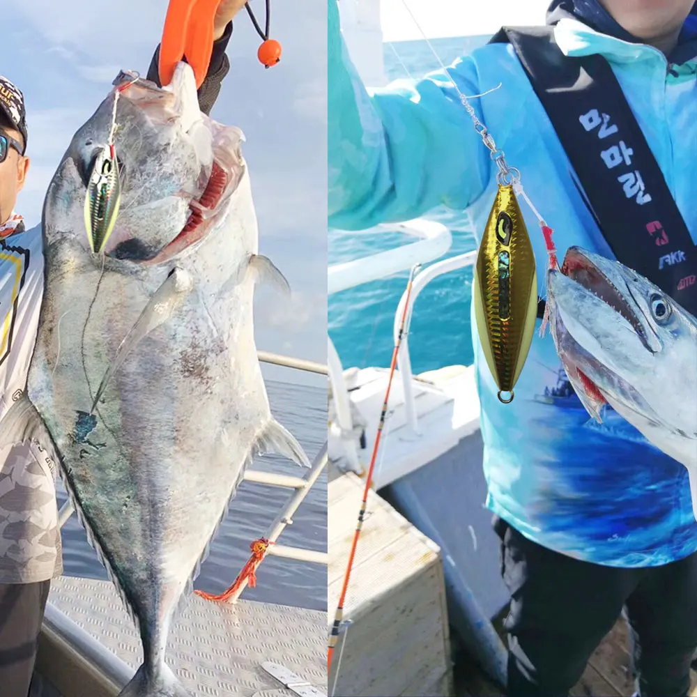 Как медленная металлическая джиггинг двойные крючки тонущий светящийся джиг 200 г