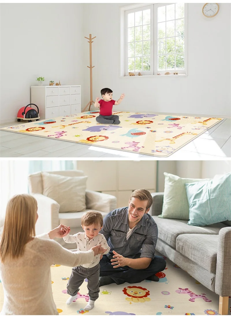

Baby Floor Crawing Mat Soft Rug Cartoon Waterproof Foldable Baby Toys Playmat For Children Living Room Bedroom 180*150*0.5cm