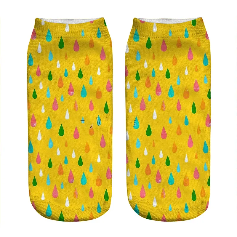 

Женские носки kawaii Радужный дождь желтый рисунок носки женские Харадзюку счастливые Смешные новые милые подарочные носки для девочек для же...