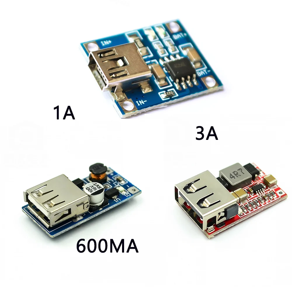 600MA 3A DC-DC понижающий преобразователь 0 9 V ~ 5V boost модуль TP4056 мини USB зарядное