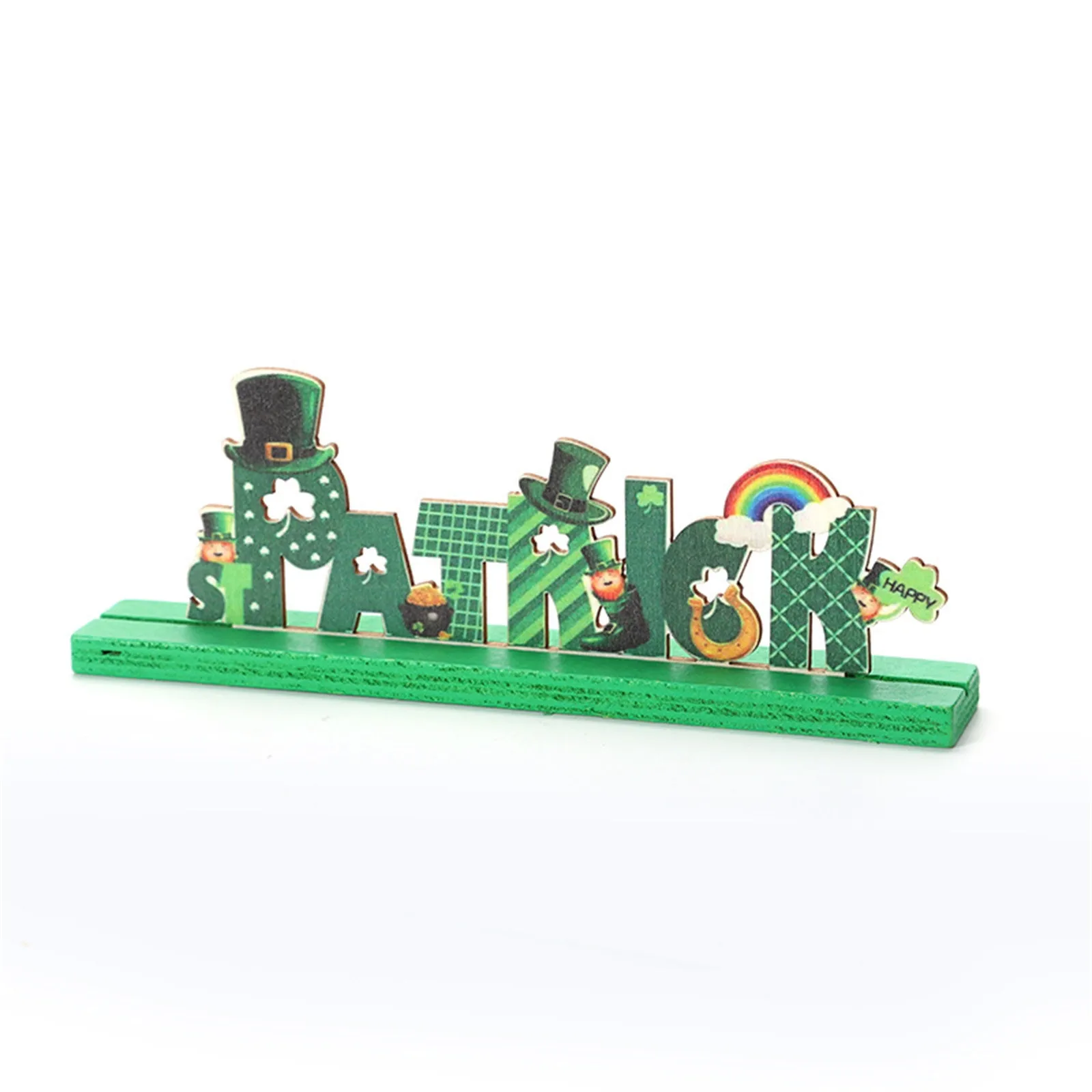 

St. Patrick's Day Wooden Decorations Green Home Decoration Craft Gifts