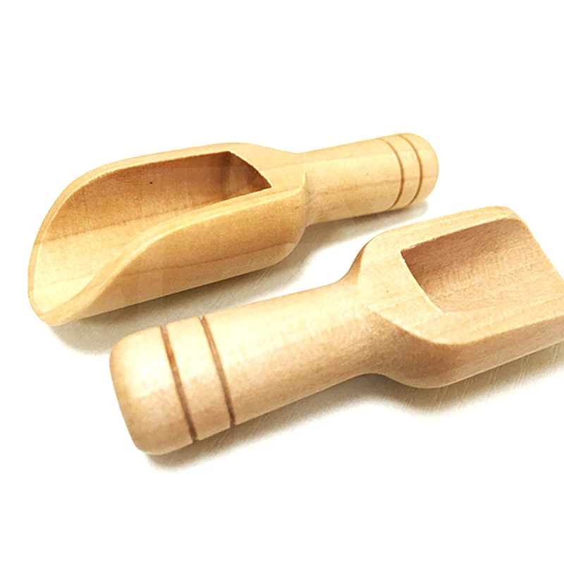 

3 Pcs Wooden Small Scoop Salt Sugar Coffee Spoon Mini Kitchen Cooking Tool XKW