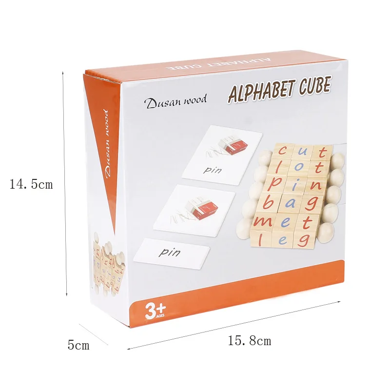 

Wooden Letter Blocks Montessori Educational Toys for Toddlers Manipulative Alphabet Blocks Spinning Words Spelling Reading Hot