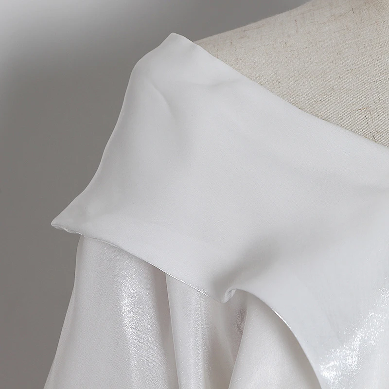 

GALCAUR Solid Casual Blouses For Female Slash Neck Off Shoulder Long Sleeve Irregular Lace Up Women's Shirts 2021 Autumn Clothes