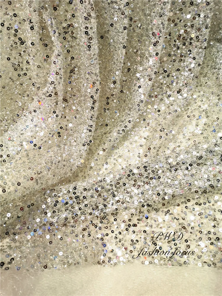 

mesh lace beads and sequins embroidery lace special lace material fabric for wedding dress/evening dress