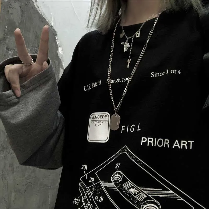 Женская футболка в стиле Харадзюку из двух частей уличная одежда хип-хоп с