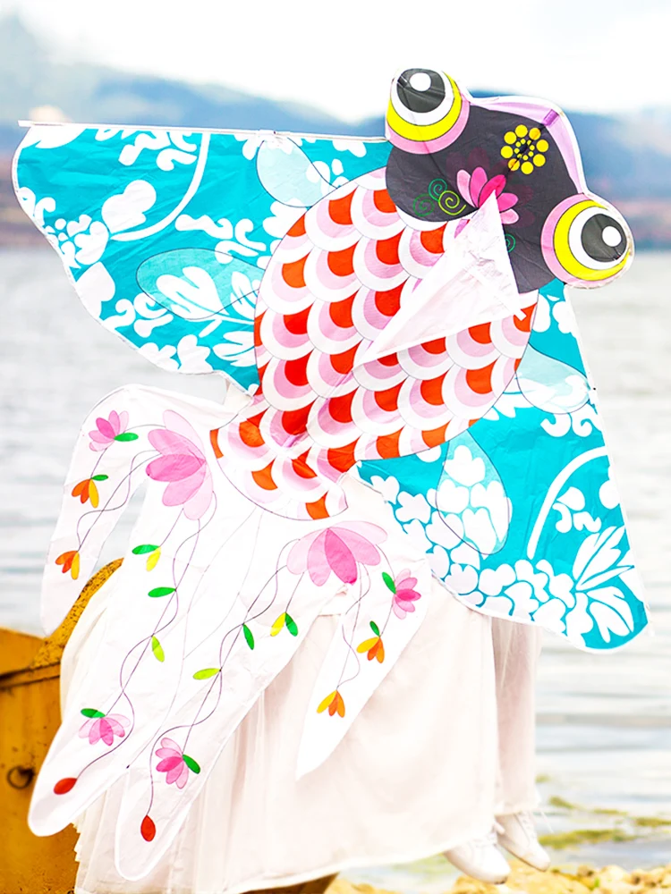 

Сине-белая фарфоровая Золотая рыбка детский Бриз легко летать в китайском старинном стиле высококачественный воздушный змей