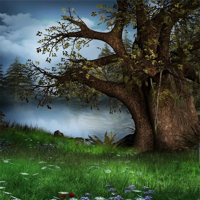 

Nitree Vinyl Backdrop Photography Props Cartoon Children's Birthday Photo Party Venue Layout Jungle Photo Studio Background Pine