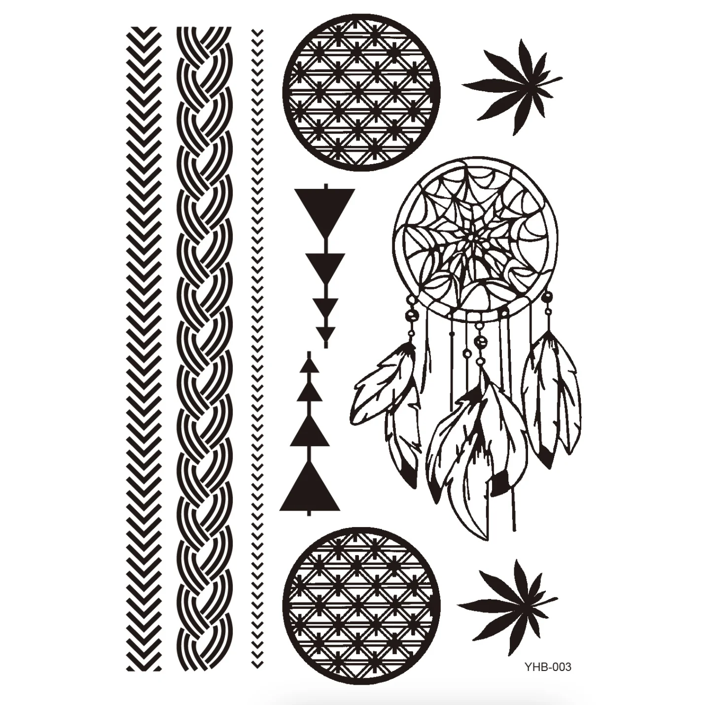 

Balck Lace Tattoo Art Stickers Waterproof Lasting Realistic High Imitation Tattoo Stickers Water Transfer Temporary Tattoo Women