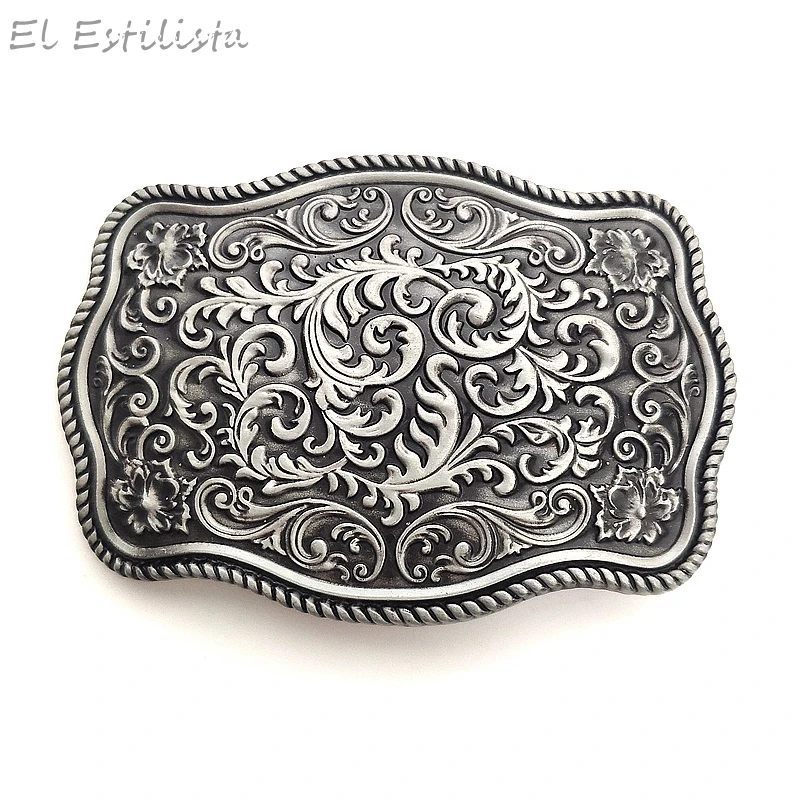 Ковбойская металлическая Цветочная пряжка для ремня в западном стиле мужские