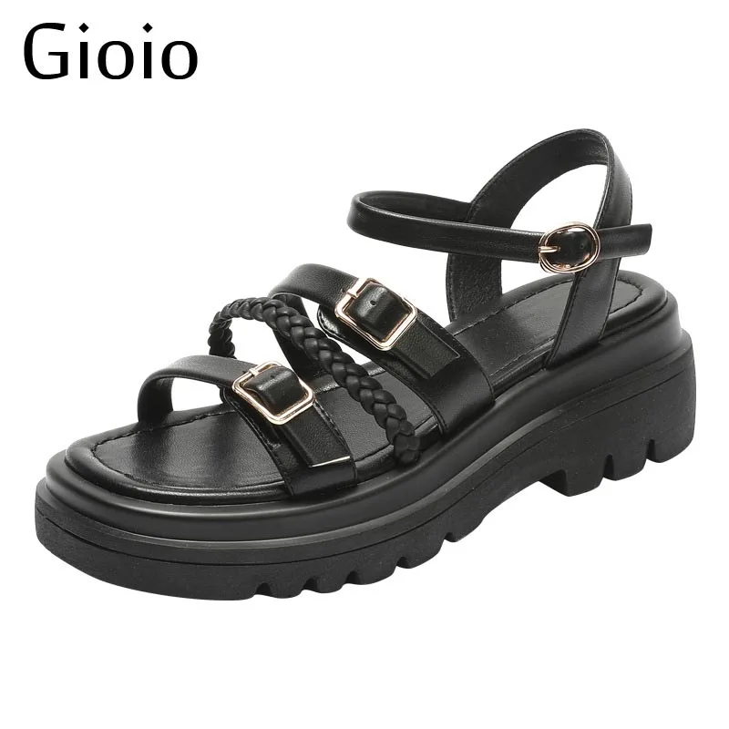 Gioio Women Sandals Plus Size Wedges Shoes For Women Summer Wedges Non-slip Beach Open Toe Breathable Sandals Sport Style Shoes