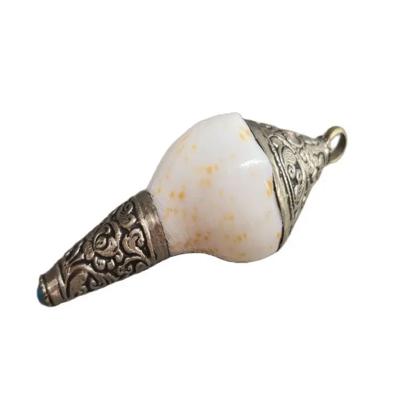 

Тибет ручной работы серебристого цвета; Lnlaid белый кулон ракушка амулеты