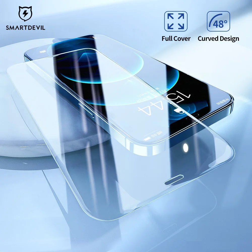 

SmartDevil Tempered Glass Screen Protector For iPhone 12 Pro Max Full Cover Borderless Glass For iPhone 12 mini HD Blue Light