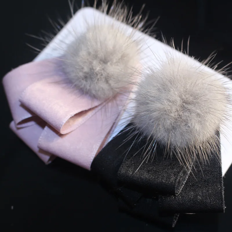 Корейская ткань норковый шар плюшевая брошь женский бархат ленточный штифт