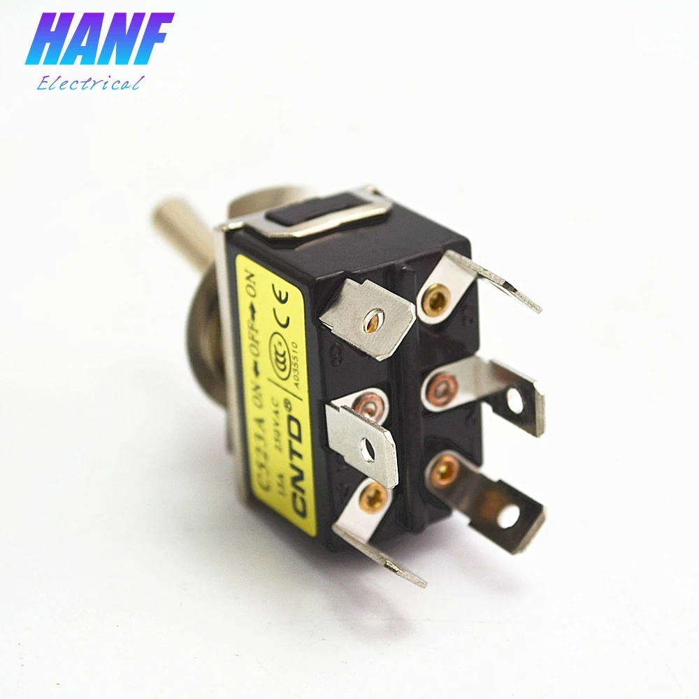 1 шт. тугл переключатель 3 положения вкл/выкл/вкл 6 контактов самозащелкивающийся