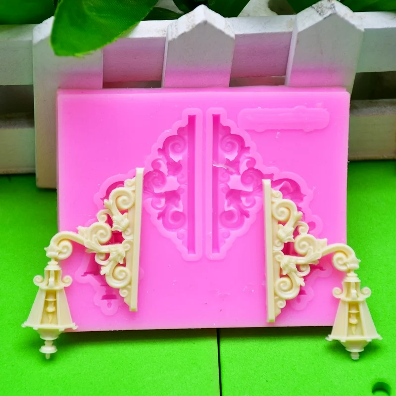

1pc Lace pattern Street lights decoration Silicone Mould Fondant Sugar Molds DIY Cake Decorating tools