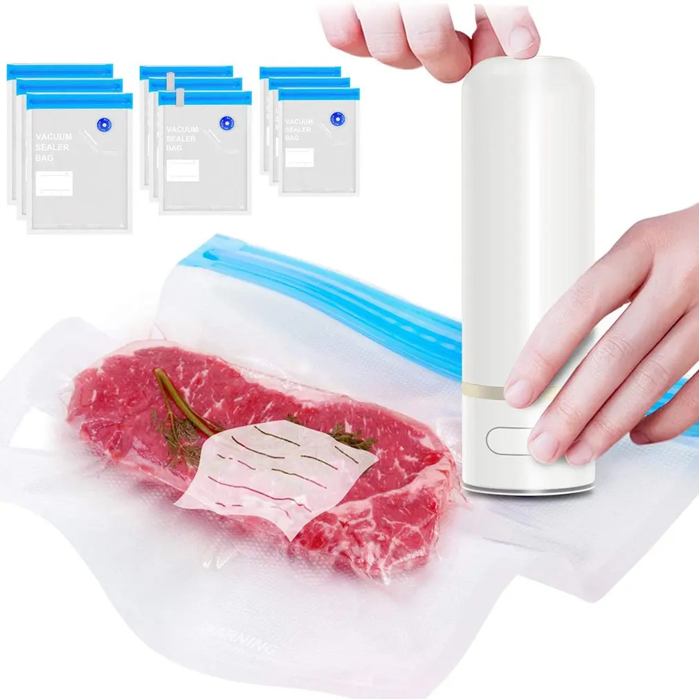 

Hot Newest Rechargeable Handheld Pump Electric Handheld Vacuum Sealer Food Vacuum Sealer USB For Sous Vide And Food Storage