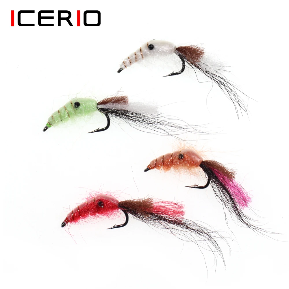 ICERIO 8 шт. для ловли нахлыстом маленькая пресноводная креветка Нимфа приманка