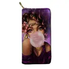 Женский кошелек, клатч из искусственной кожи, кошелек черного цвета с принтом афроамериканской девушки, уникальные длинные женские кошельки, индивидуальный чехол для заметок