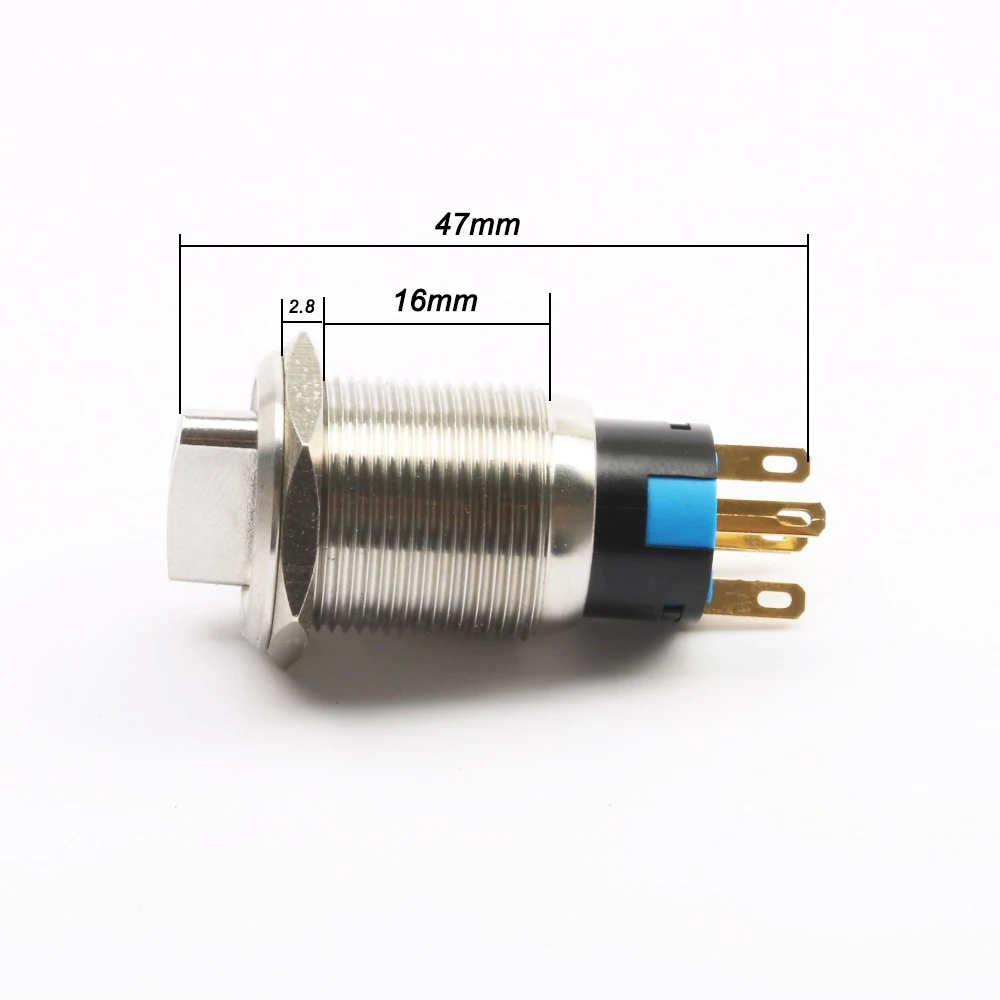 Металлический поворотный нажимной кнопки 19 мм латунный выключатель 2 или 3