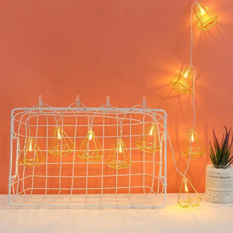 10 LED Copper Wire Battery Lights Energy Saving and Environmental Protection String Retro Iron Metal Wedding Home Decor | Лампы и
