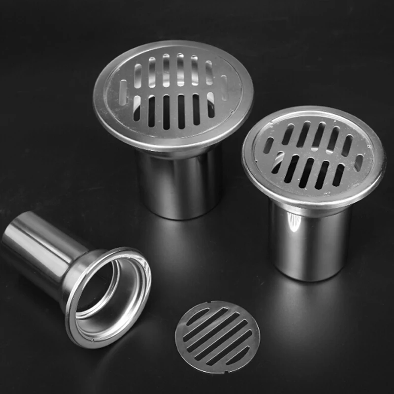 

Stainless Steel Balcony Roof Drain Strainer Bathroom Large Displacement Anti-Blocking Floor Drain Hair Filter Accessories