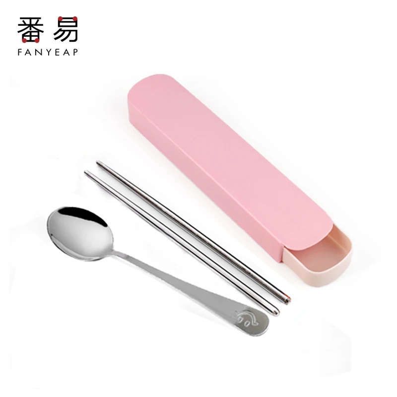 

Cutlery Set Travel Portable Box Flatware Stainless Steel Spoons Forks Chopsticks Dinnerware Sets Kitchen Tableware