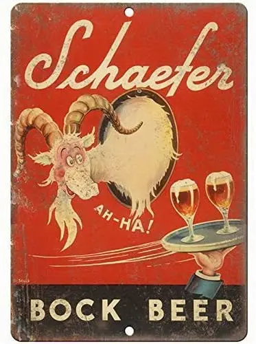 

Lplpol Schaefer Bock Beer Vingage Ad Vintage Metal Tin Signs Beer 12" x 18"