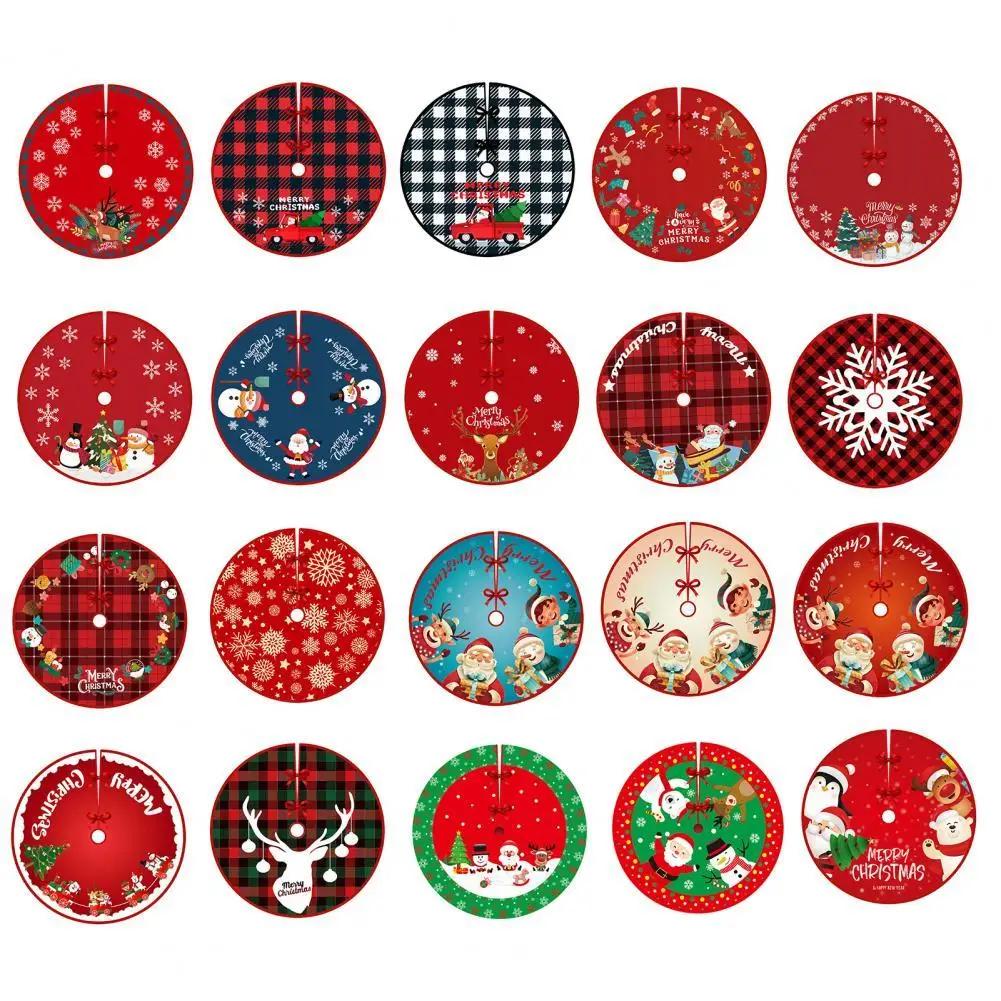 

Nice-looking Tree Skirt Round Flannel Decorative Christmas Exquisite Tree Pad for Festival