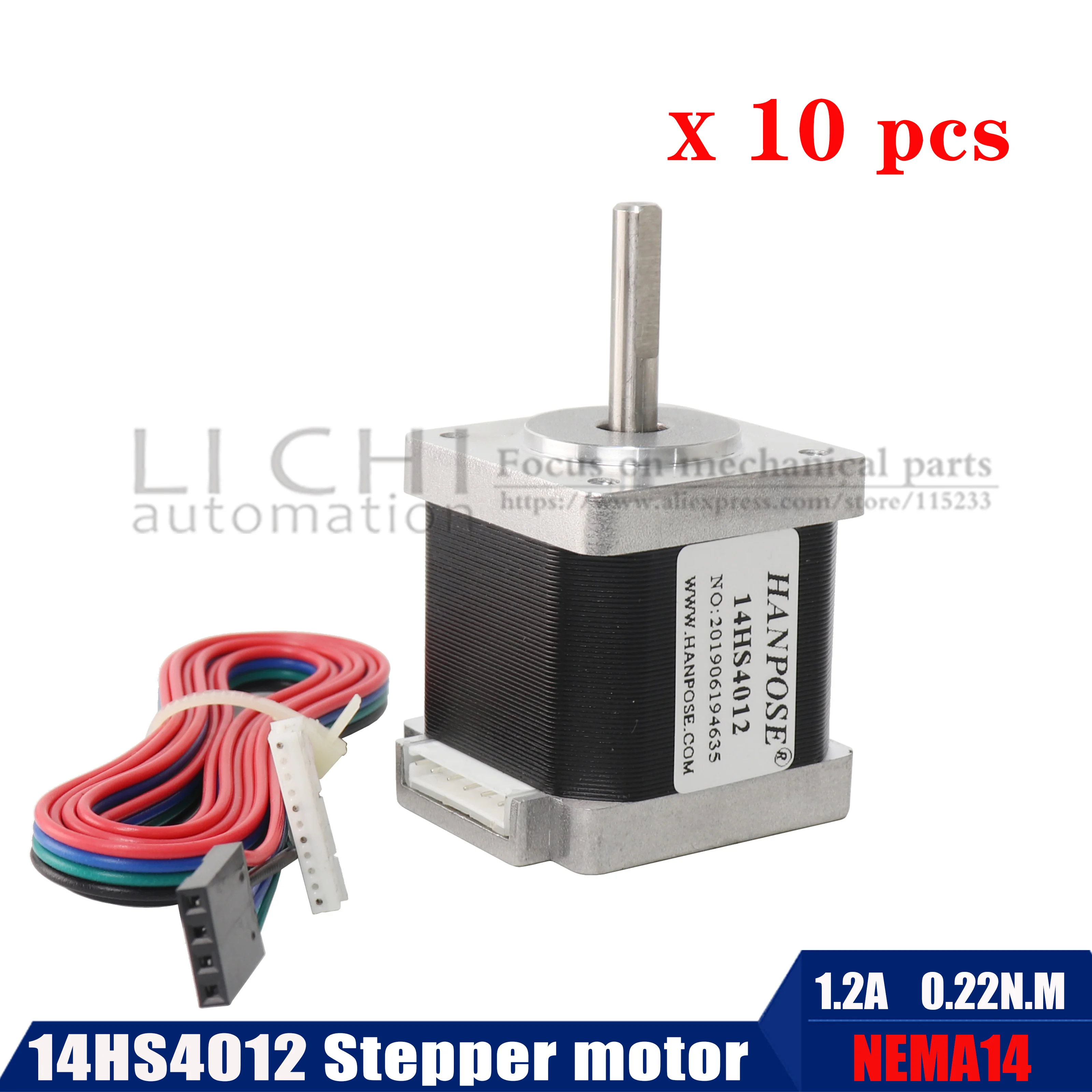 

NEMA14 stepper motor 40mm 4-lead 1.2A 0.22N.m / Nema 14 motor 40mm 25.5Oz-in for 3D printer for CNC engraving milling machine